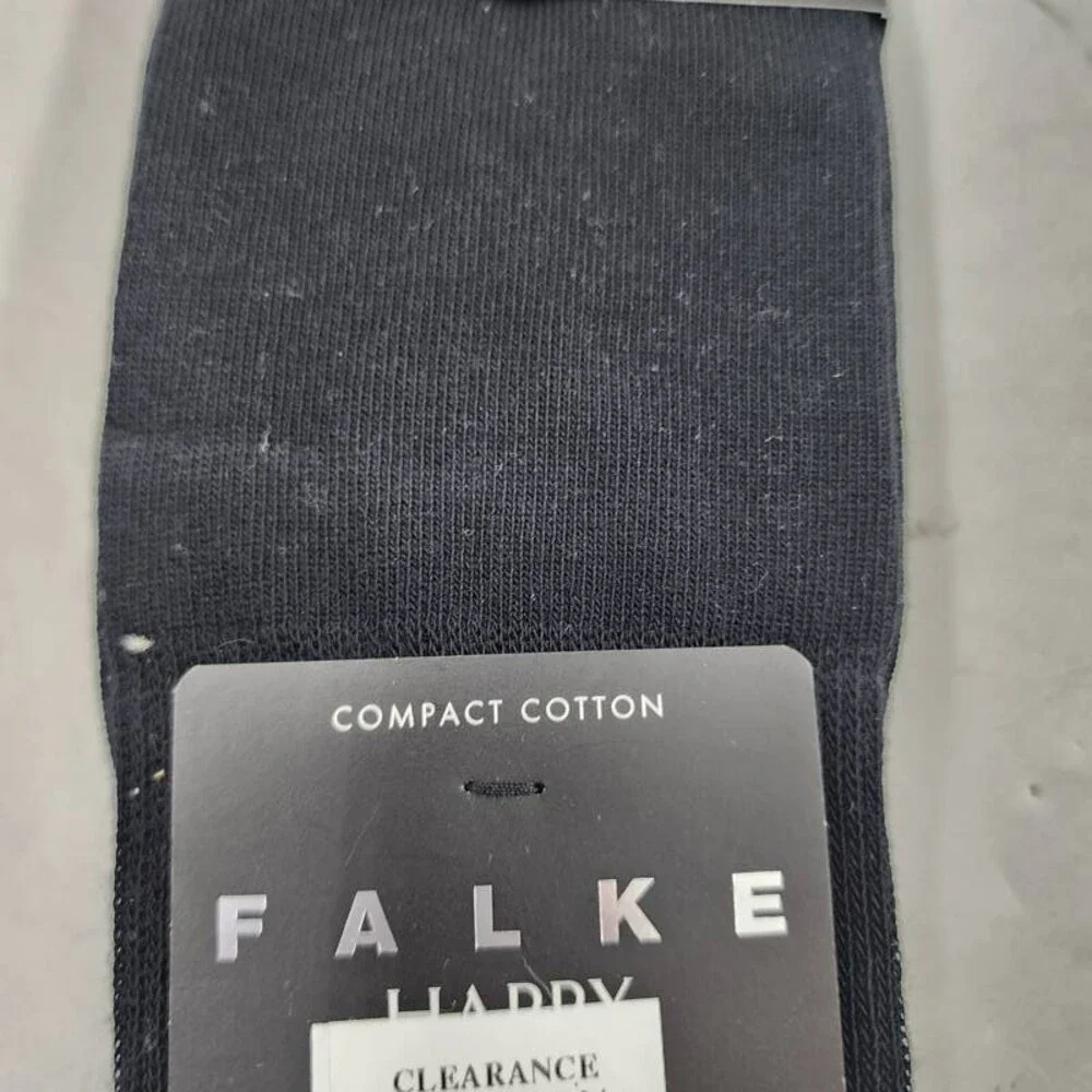 Falke 2 Pairs Happy Crew Socks Men's US 9.5-12/EU 43-46 Black Ribbed Cuff